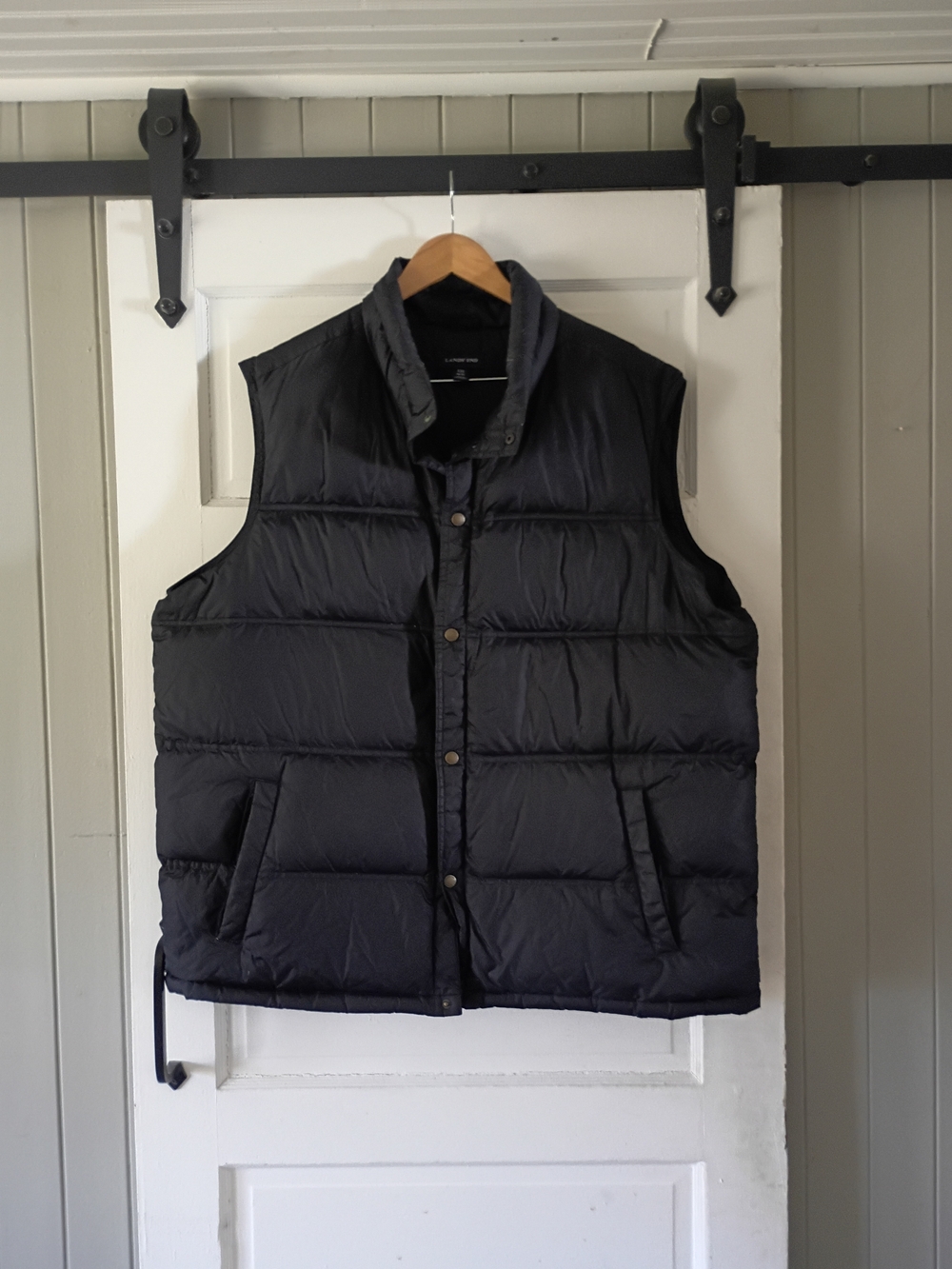 Lands' End Men's Black Quilted Puffer Vest